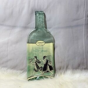 Candoni Italy Pinot Grigio Pressed Wine Bottle Glass Cheese Server‎ Tray